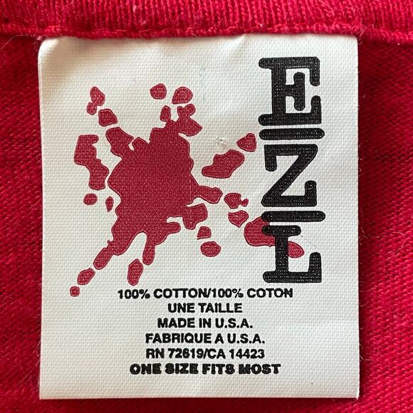 Vintage EZL Red Painted Tribal Design Tee ONE SIZE Casual Short Sleeves Casual - Picture 5 of 6